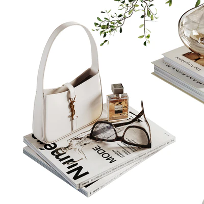 Decorative set with a small beige bag — Ver 2