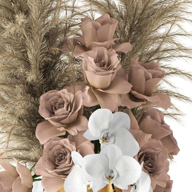 Pale roses and Co in brass vases — Descargar