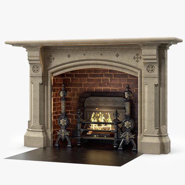 Westland London A Large Yorkstone Gothic Style Antique Fireplace Stock No 14223 — Descargar