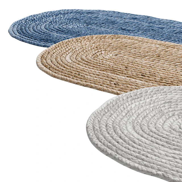 Natural Oval shape long Braided Jute Rug — Descargar