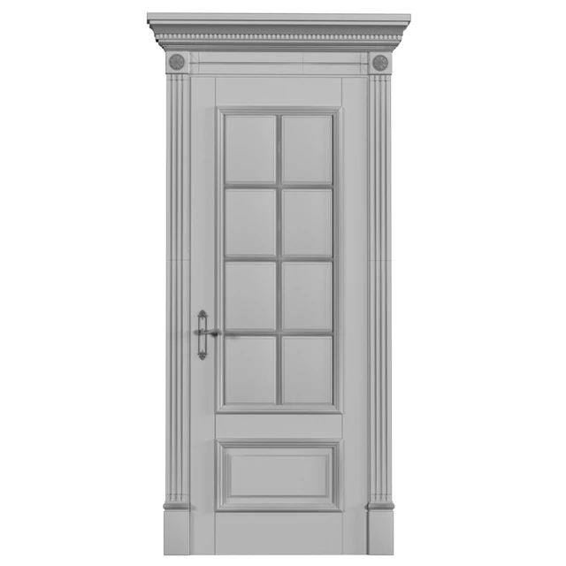 Межкомнатная белая дверь в классическом стиле со стеклом. Classic interior door — Скачать