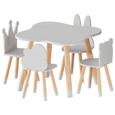 FUN Wooden Kids Table and Chairs Set — View 7