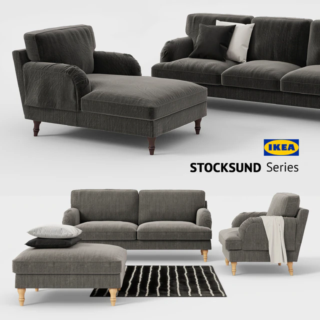 Ikea STOCKSUND sofa, chair, ottoman, chaise, sofa cover — Descargar
