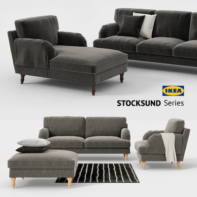 Ikea STOCKSUND sofa, chair, ottoman, chaise, sofa cover — Ver 1