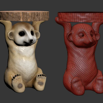 Side Table Animal Mini Mongoose — Ver 3