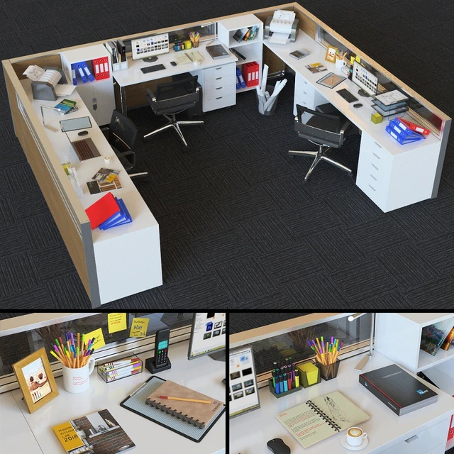 Office Cubicle With Modular Seperator Walls — Скачать