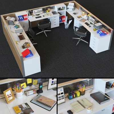 Office Cubicle With Modular Seperator Walls — Вид 1