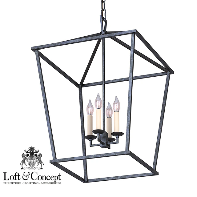 Подвесной светильник 19th C. English Openwork Square Pendant Black — Скачать