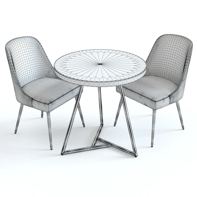 West Elm Lacquer Top Table and Mid-Century Chairs — Ver 3