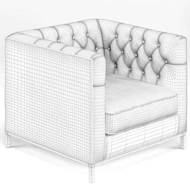 Tarrington Fawn Mohair Tufted Cube Armchair — Скачать