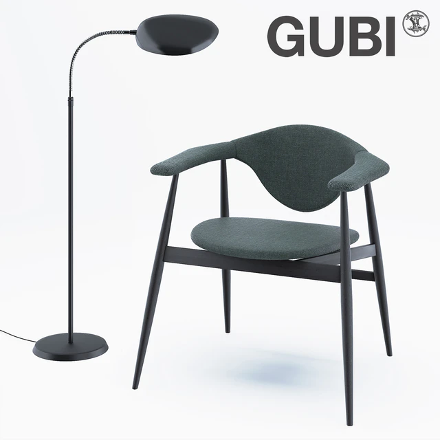 Gubi Masculo Chair with wooden frame — Descargar