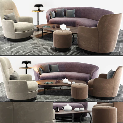 Minotti Sofa And Arm Chair Set — Вид 1