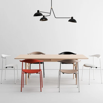 Carl Hansen dining set + Waldorf Triple light — Ver 1