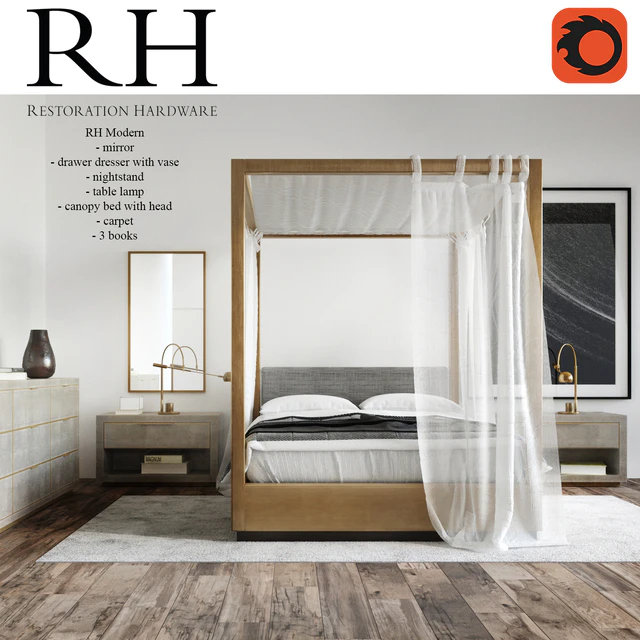 Restoration Hardware Modern Bedroom — Descargar