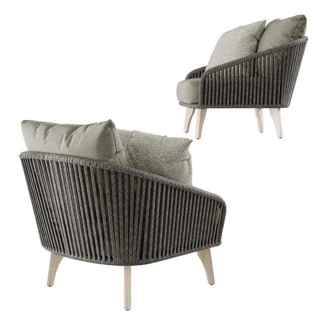 Outdoor garden wicker woven armchair 4so Santander chair — Скачать