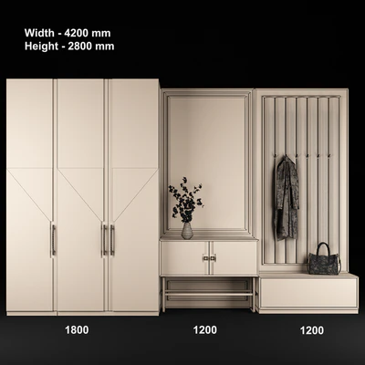 Furniture composition for hallway 65 — Ver 3