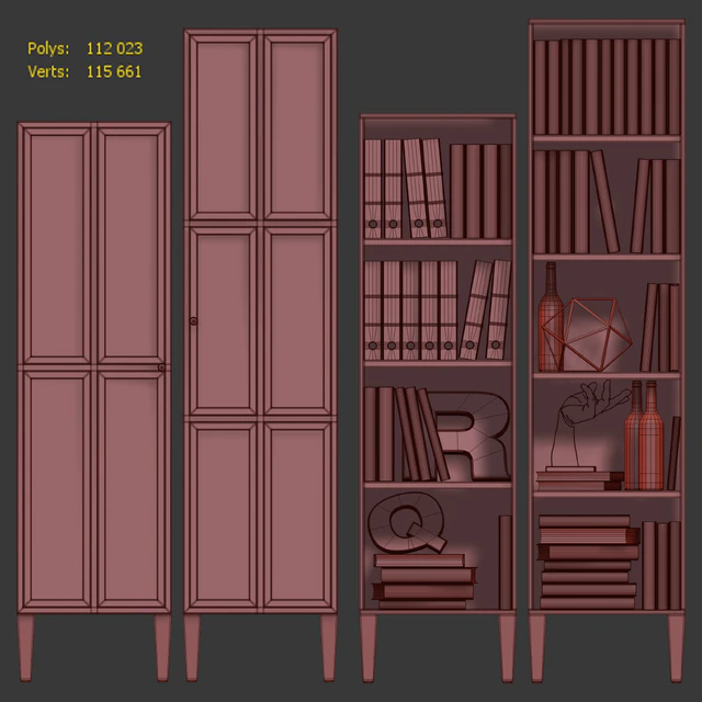 Шкаф книжный, однодверный Андерсен. Cabinet / bookcase by Etg-Home — Скачать