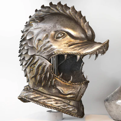 Decorative set with medieval Dragon Helmet — Вид 3