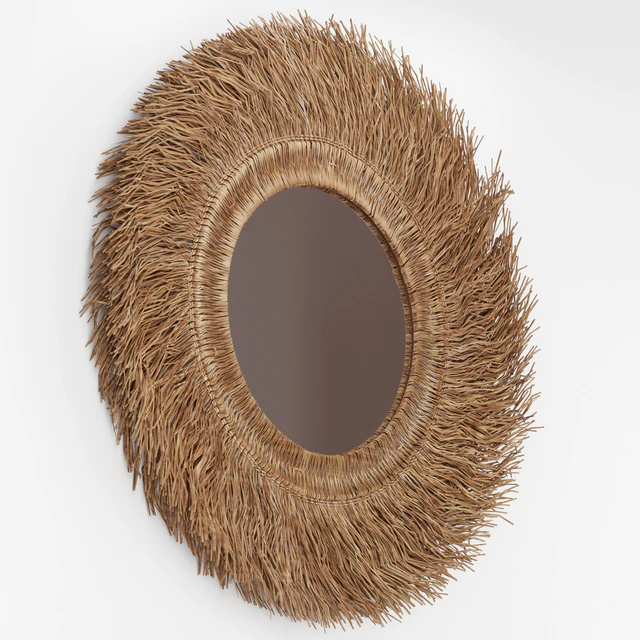 Loully rattan and sisal mirror — Descargar