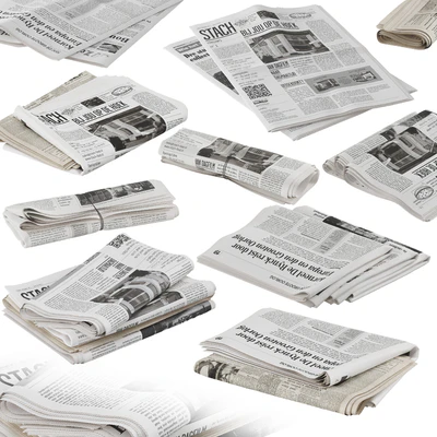 folded newspapers stack collection — Вид 1