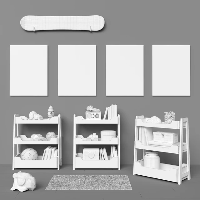 Toys and Small Bookcase (3 colors) set 18 — Download