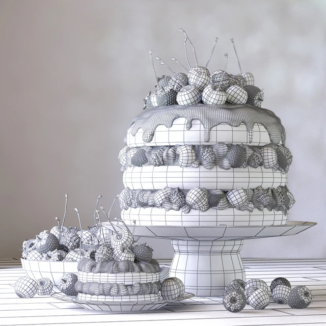 Cake and cake with berries — Descargar