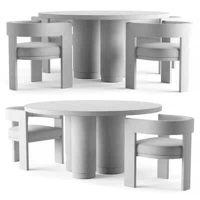 RH OAK TROPEZ ROUND DINING TABLE — Ver 5