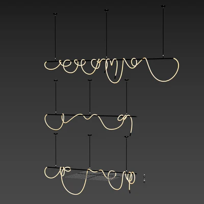3Luke Lamp Pendant light (Tracer Bar 2 10 &14ft) | 3lights || 5mat | — Вид 3