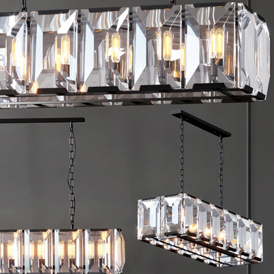 Chandelier RH Harlow Crystal Square Chandelier 10 — Ver 3