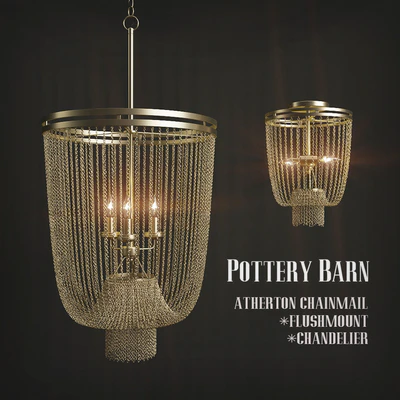 Люстры POTTERY BARN ATHERTON CHAINMAIL FLUSHMOUNT/CHANDELIER — Вид 1