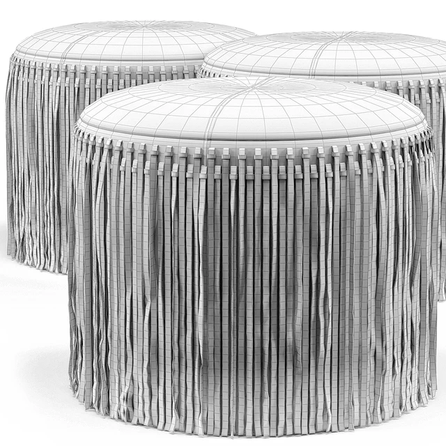 Wisteria Suede Boho Round Ottoman — Descargar