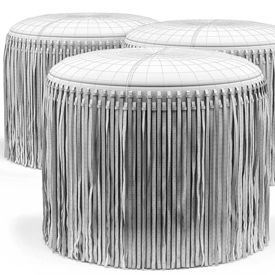 Wisteria Suede Boho Round Ottoman — Ver 5