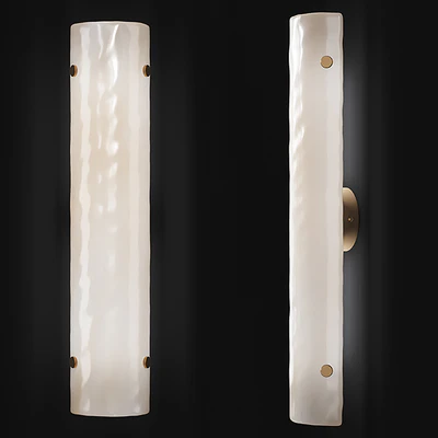 WILLAMETTE 28 LED PEARL WHITE FLUTED SCONCE — Ver 1