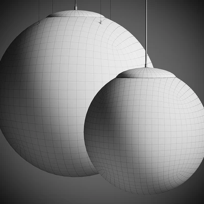 Large Moon Resin Globe Pendant Light — Ver 4