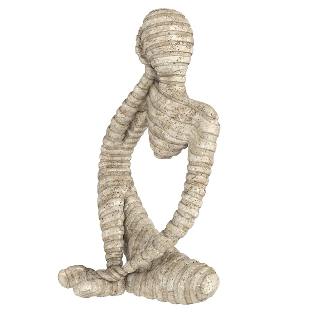 Ethnic statuette of a woman from travertine — Descargar