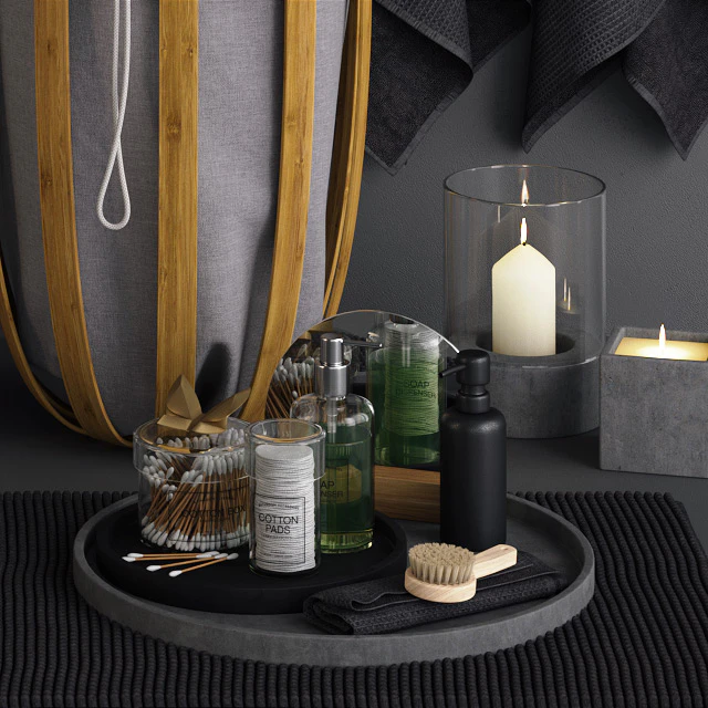 Bamboo & Concrete Bathroom Set — Descargar