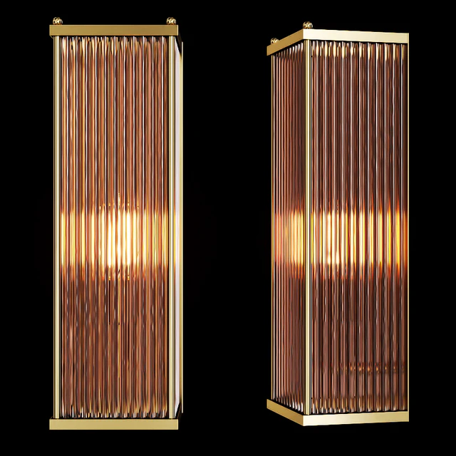 Restoration Hardware MARAIS RECTANGULAR SCONCE Brass and smoke glass — Скачать