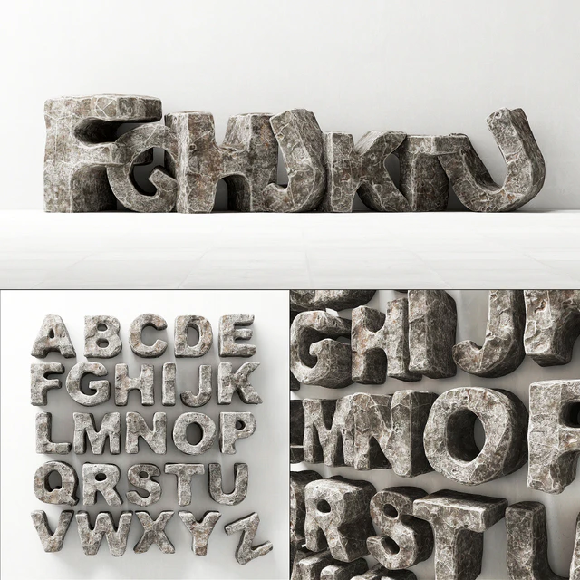 Stone letters english / Stone English letters — Descargar