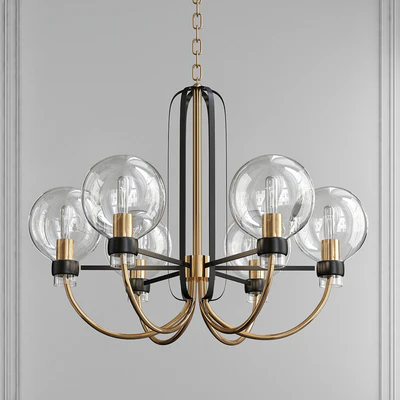 Bauhaus Bronze-Satin Brass 5 Light Chandelier by Maxim Lighting — Ver 1
