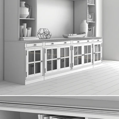 Pottery barn LIVINGSTON MEDIUM MEDIA SUITE WITH GLASS DOORS — Вид 3