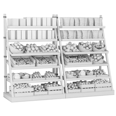 Rack with products in a supermarket or market — Ver 2