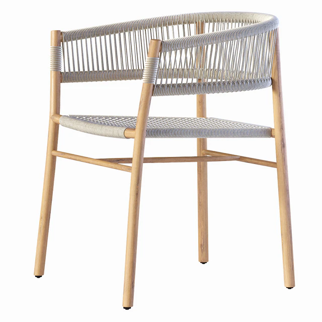 Ethimo Kilt Dining Armchair Teak and Rope — Скачать