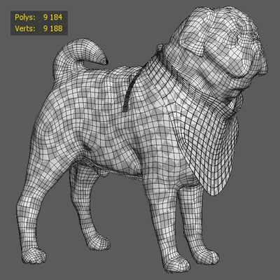 Cute Pug (vray + corona) — Ver 3