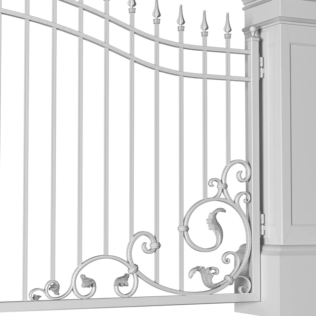 Кованые ворота в классическом стиле.Entrance Driveway Iron Gates Fence — Скачать