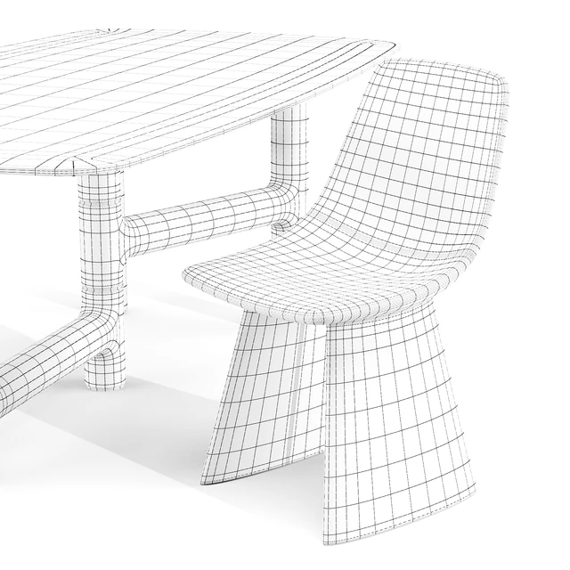 Dining Set 02: Bonaldo (Pivot Table and Agea Chairs) — Скачать