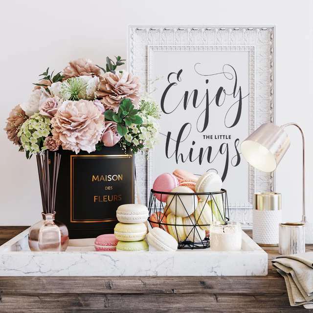 Flowers & macarons decorative set — Descargar