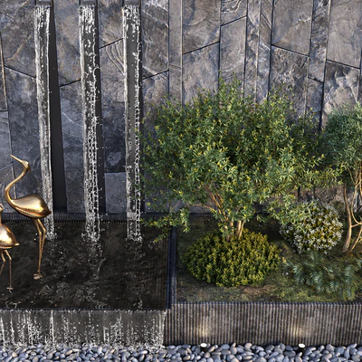 Water falls with Stonewall Plants & birds — Вид 5