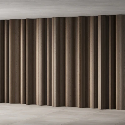 434 wall composition 15 wave fluted wood Reeded Panels 02 — Ver 6