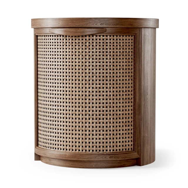 Wooden side table / Rattan bedside table — Descargar