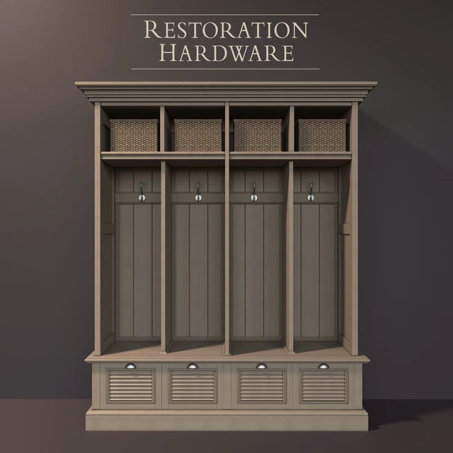 Wardrobe "RH SHUTTER 4-BIN ENTRY LOCKER" — Descargar